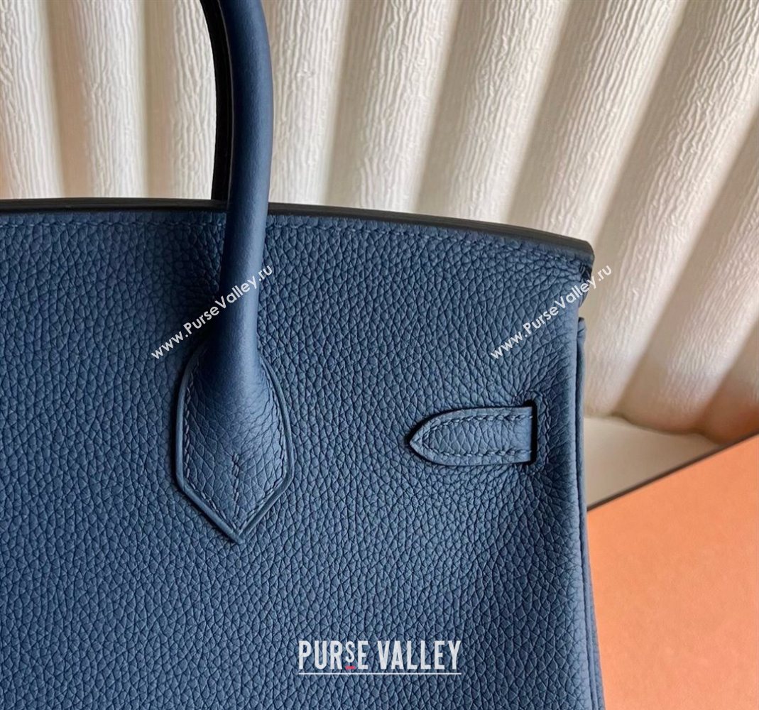 Hermes Birkin 25 Bag in Togo Calfskin Leather Stone Blue 2025 (Full Handmade) (XY-251125064)