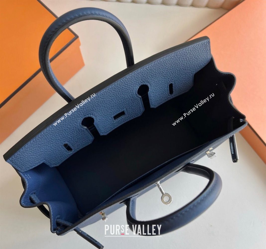 Hermes Birkin 25 Bag in Togo Calfskin Leather Stone Blue 2025 (Full Handmade) (XY-251125064)