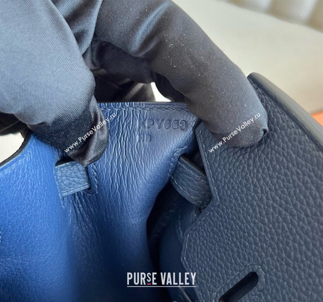 Hermes Birkin 25 Bag in Togo Calfskin Leather Stone Blue 2025 (Full Handmade) (XY-251125064)