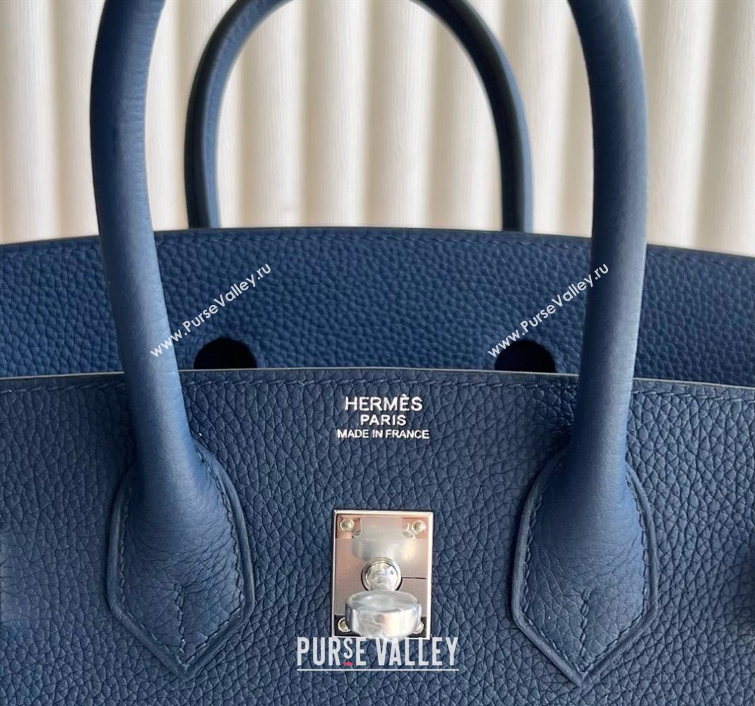 Hermes Birkin 25 Bag in Togo Calfskin Leather Stone Blue 2025 (Full Handmade) (XY-251125064)