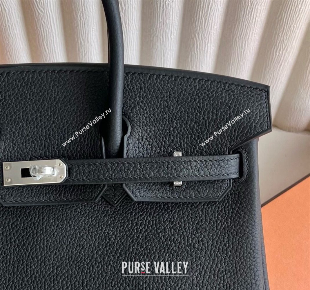 Hermes Birkin 25 Bag in Togo Calfskin Leather Black/Silver 2025 (Full Handmade) (XY-251125065)