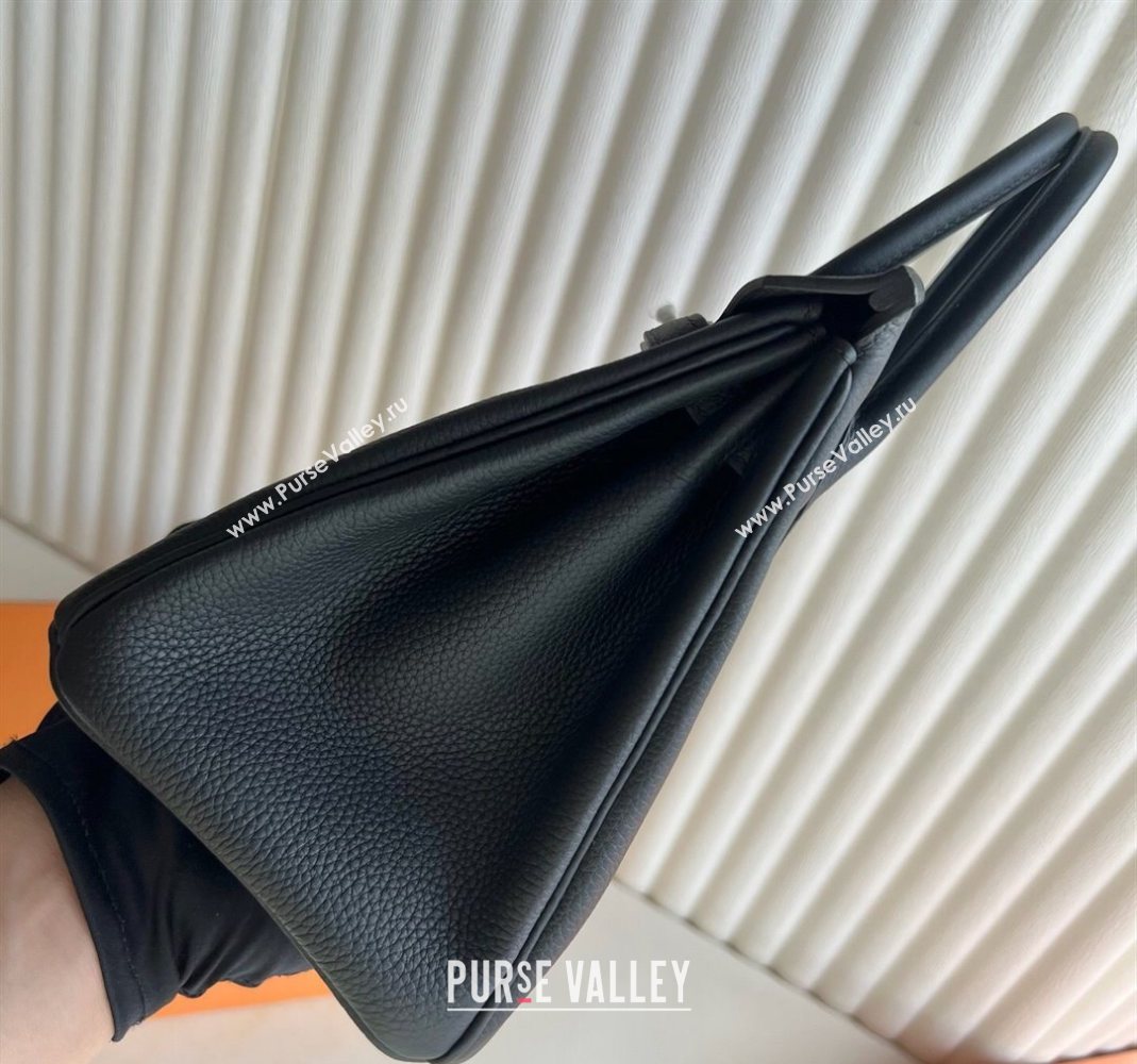 Hermes Birkin 25 Bag in Togo Calfskin Leather Black/Silver 2025 (Full Handmade) (XY-251125065)