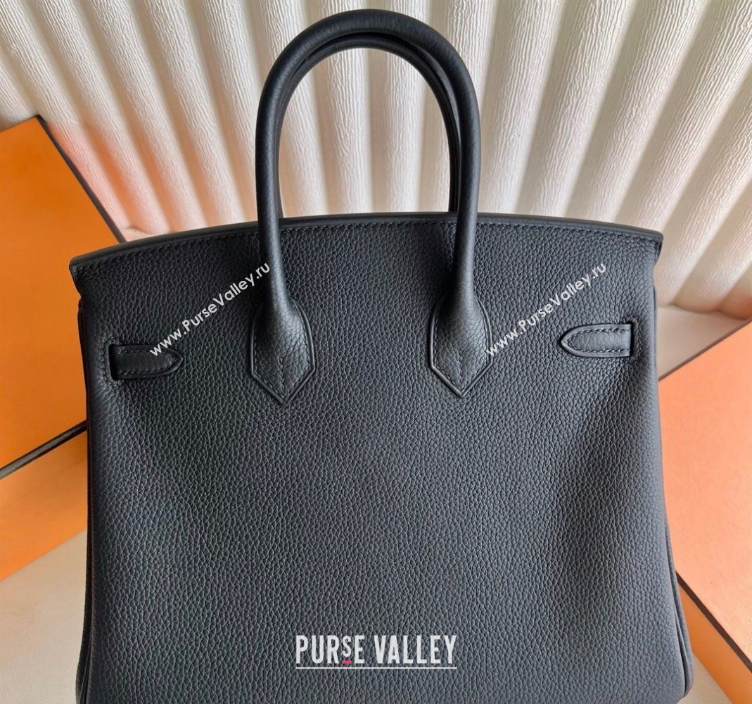 Hermes Birkin 25 Bag in Togo Calfskin Leather Black/Silver 2025 (Full Handmade) (XY-251125065)