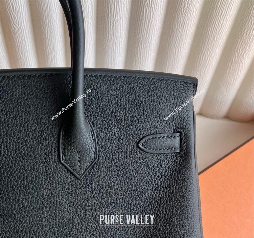 Hermes Birkin 25 Bag in Togo Calfskin Leather Black/Silver 2025 (Full Handmade) (XY-251125065)