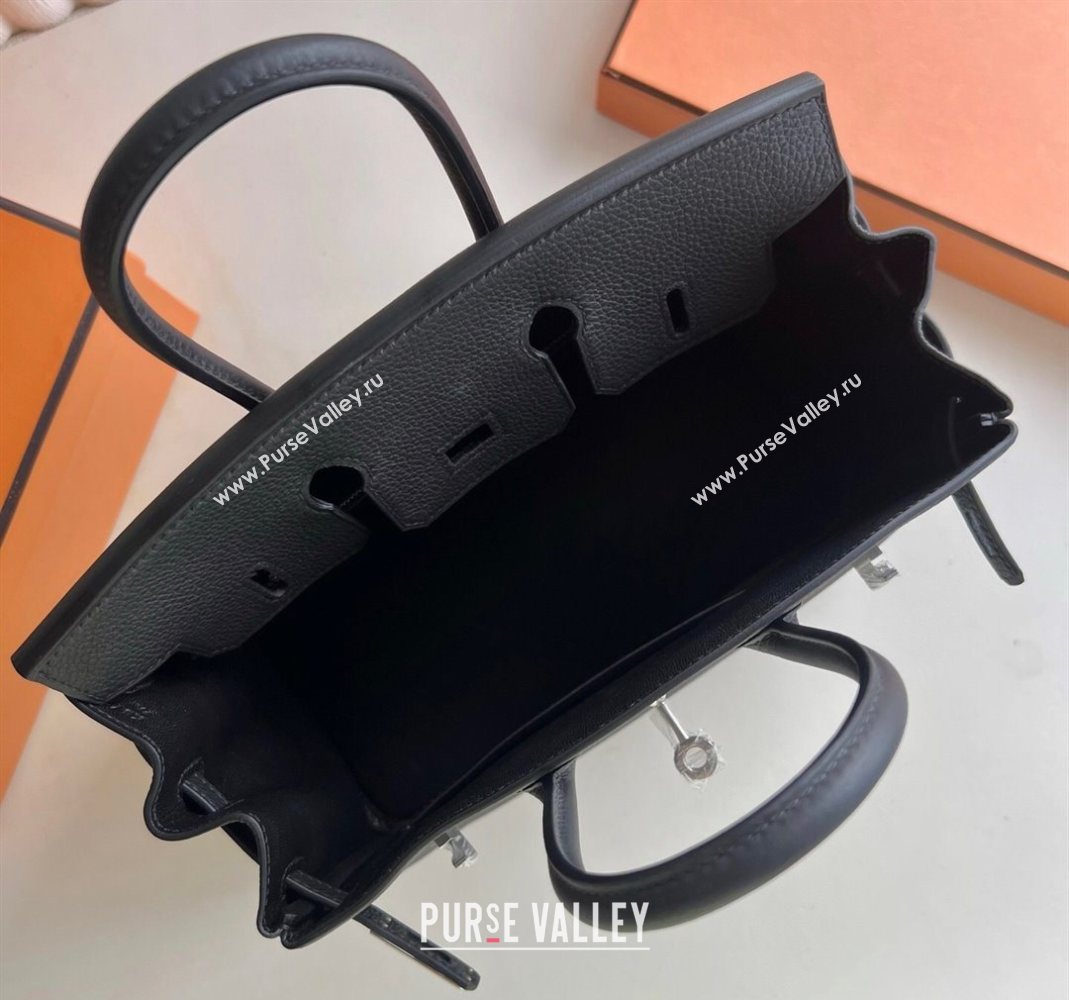 Hermes Birkin 25 Bag in Togo Calfskin Leather Black/Silver 2025 (Full Handmade) (XY-251125065)