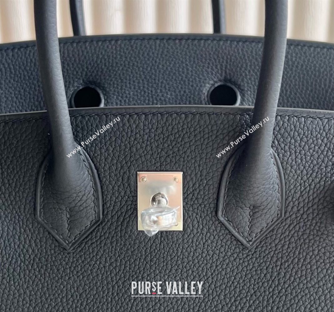 Hermes Birkin 25 Bag in Togo Calfskin Leather Black/Silver 2025 (Full Handmade) (XY-251125065)