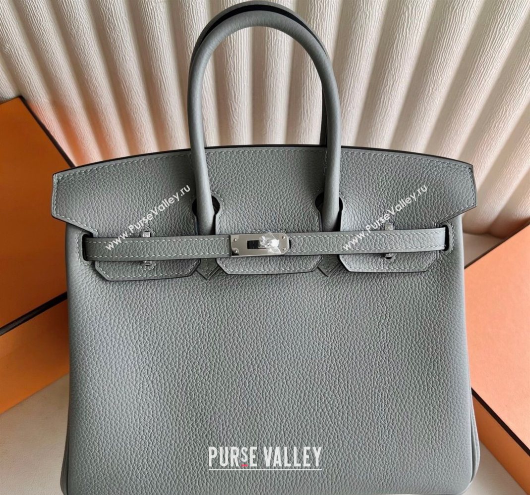 Hermes Birkin 25 Bag in Togo Calfskin Leather Sea Mew Grey 2025 (Full Handmade) (XY-251125066)