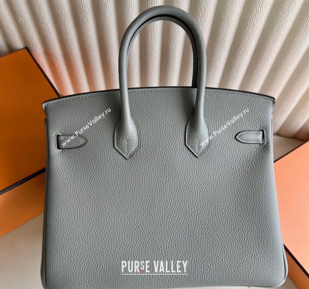 Hermes Birkin 25 Bag in Togo Calfskin Leather Sea Mew Grey 2025 (Full Handmade) (XY-251125066)