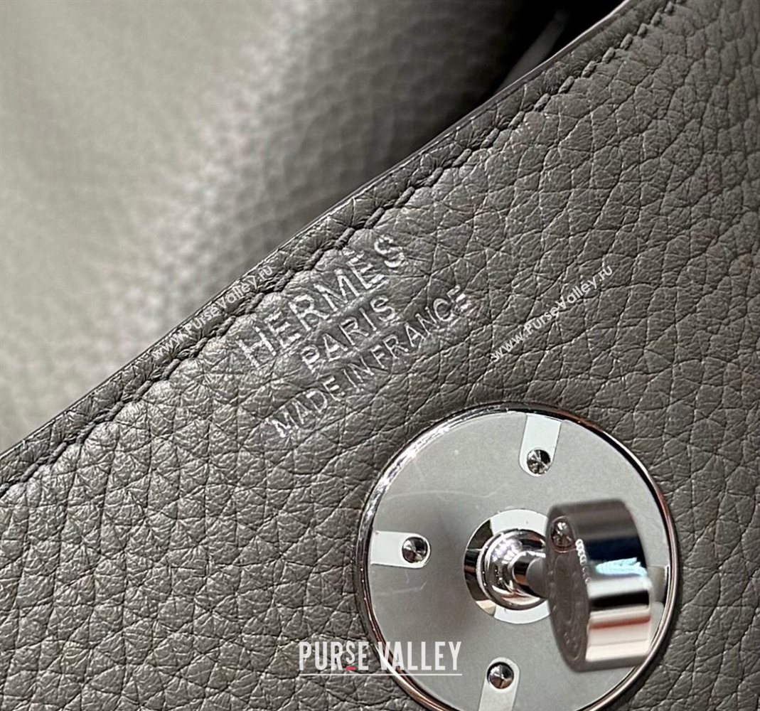 Hermes Lindy Bag 26cm in Clemence Leather Cloud Grey 2025 (Half Handmade) (FLB-251125035)