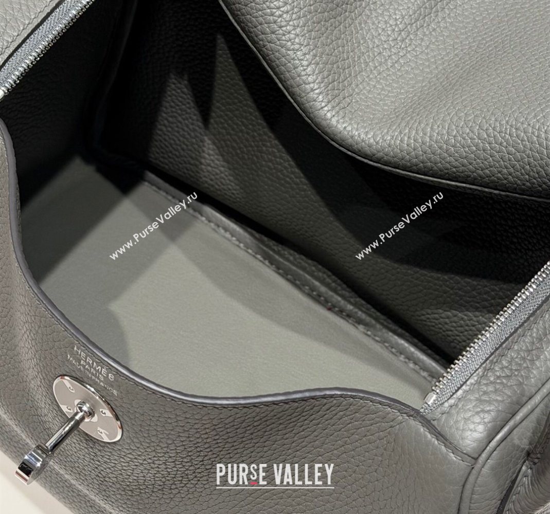 Hermes Lindy Bag 26cm in Clemence Leather Cloud Grey 2025 (Half Handmade) (FLB-251125035)