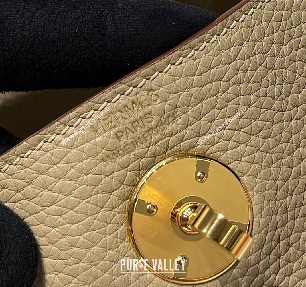 Hermes Lindy Bag 26cm in Clemence Leather Coat Beige 2025 (Half Handmade) (FLB-251125036)