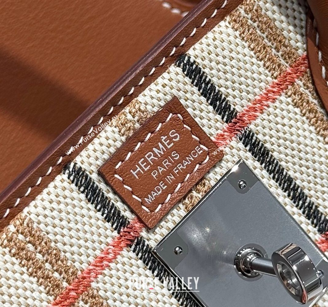 Hermes Mini Shoulder Birkin Bag 29cm in Canvas and Calfskin Leather Mocha Brown 1 2025 (Half Handmade) (FLB-251125031)