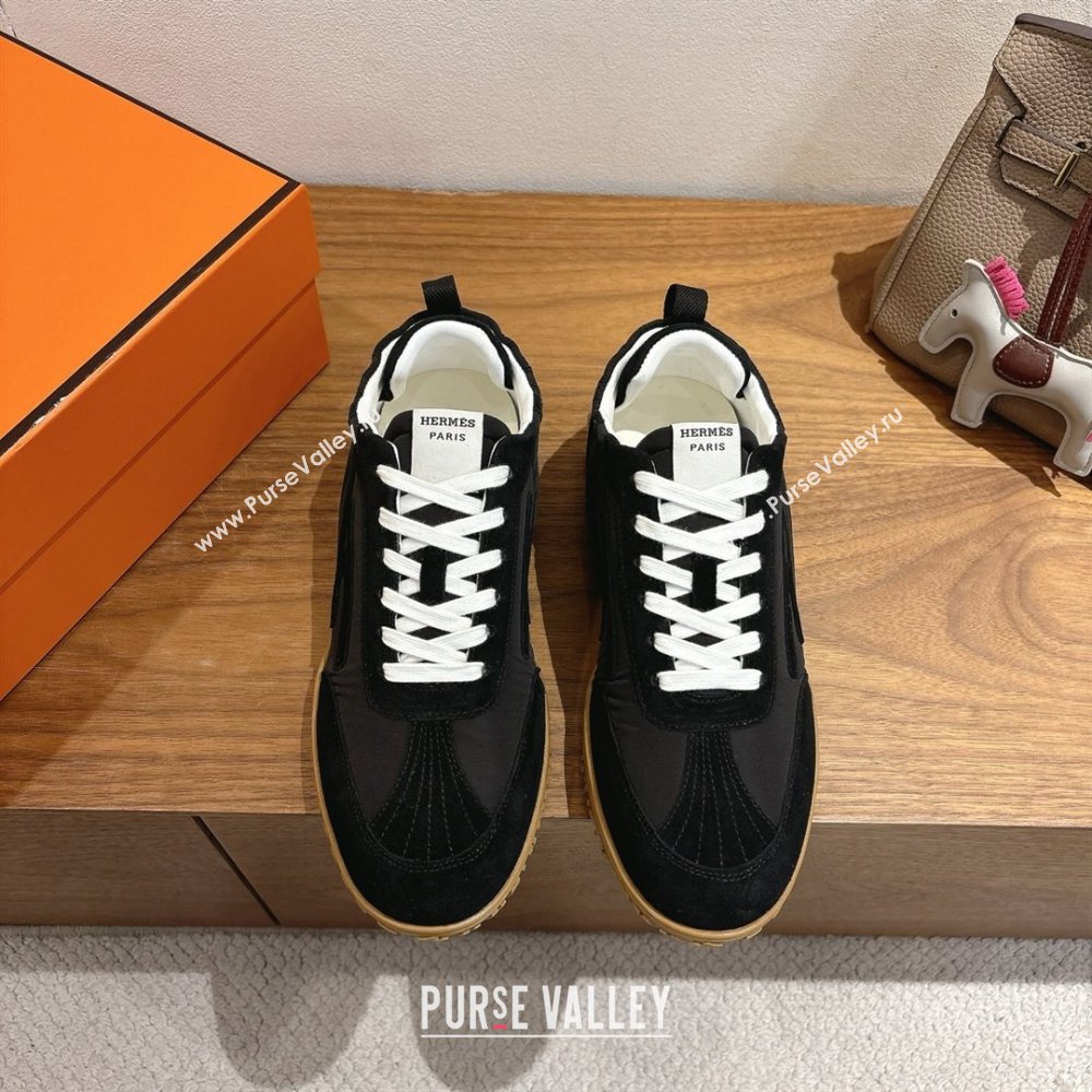 Hermes Jet Sneakers in Fabric and Suede Black2 2025 1222 (MD-251222020)