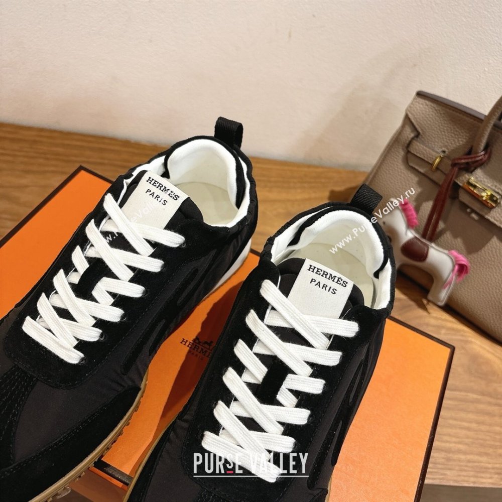 Hermes Jet Sneakers in Fabric and Suede Black2 2025 1222 (MD-251222020)