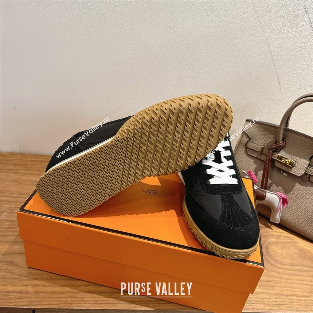 Hermes Jet Sneakers in Fabric and Suede Black2 2025 1222 (MD-251222020)
