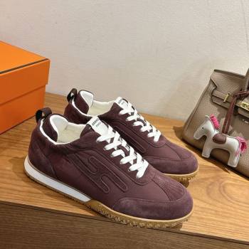 Hermes Jet Sneakers in Fabric and Suede Dark Brown 2025 1222 (MD-251222021)