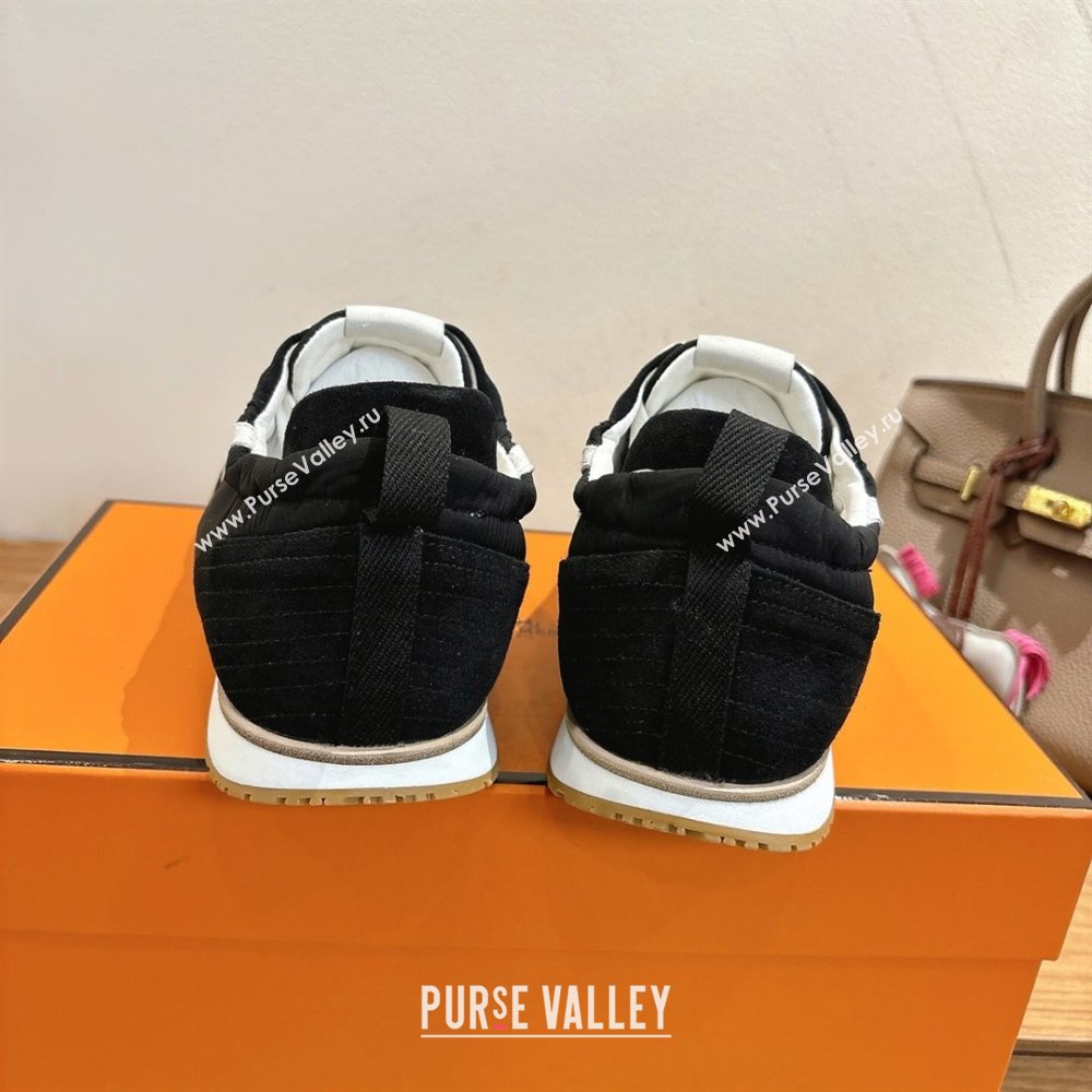 Hermes Jet Sneakers in Fabric and Suede Black/White 2025 1222 (MD-251222023)