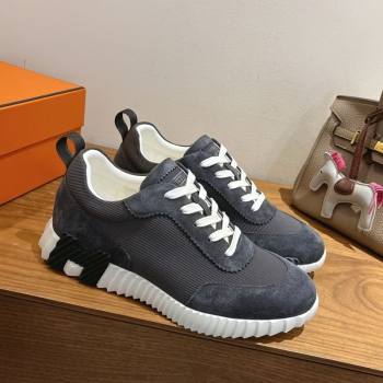 Hermes Bouncing Sneakers in Fabric and Suede Dark Grey 2025 1222 (MD-251222026)