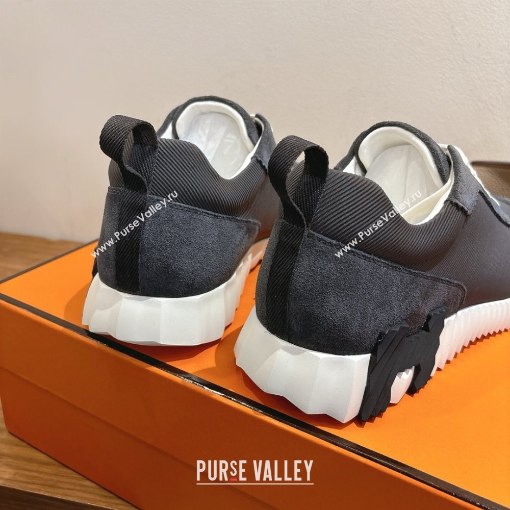 Hermes Bouncing Sneakers in Fabric and Suede Dark Grey 2025 1222 (MD-251222026)