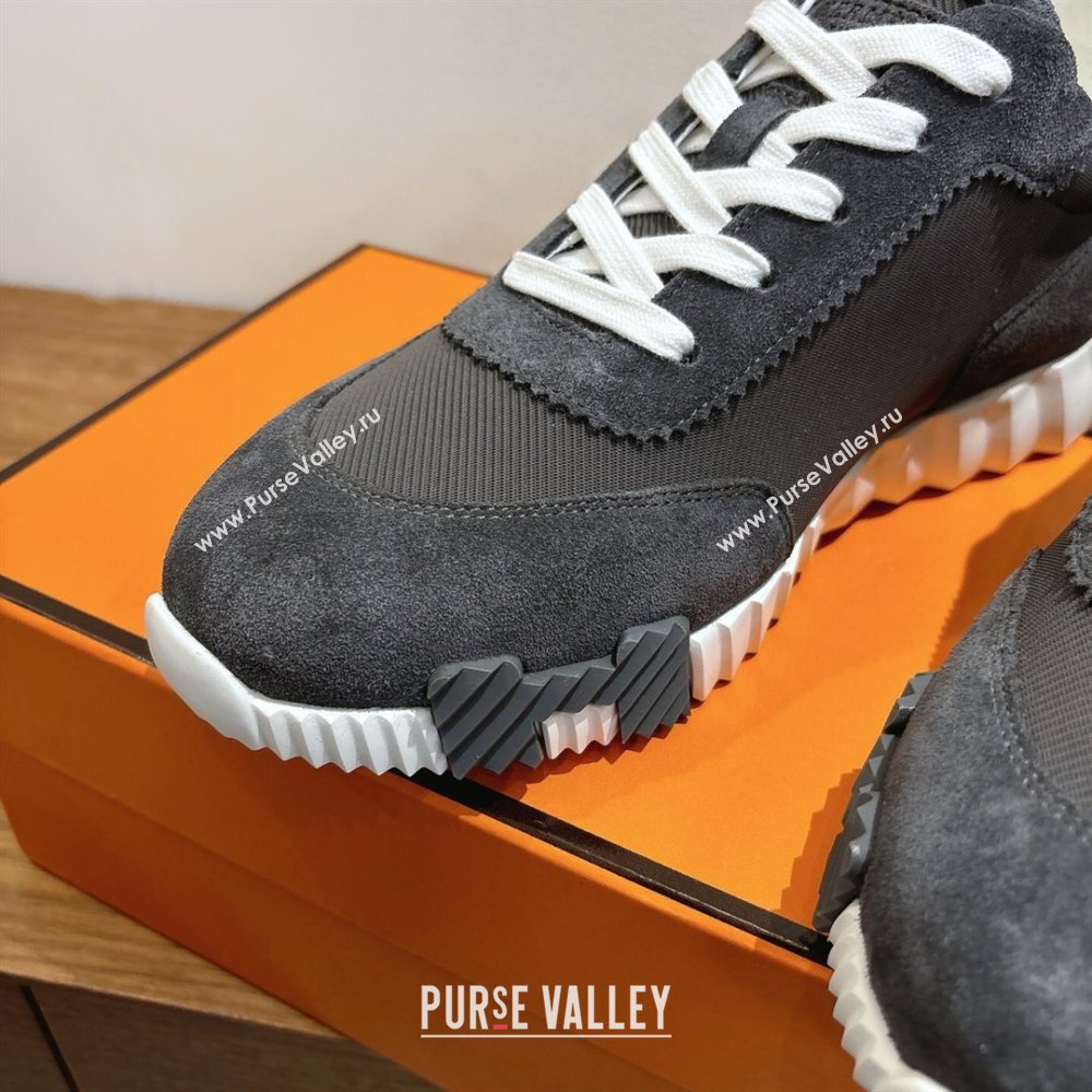 Hermes Bouncing Sneakers in Fabric and Suede Dark Grey 2025 1222 (MD-251222026)