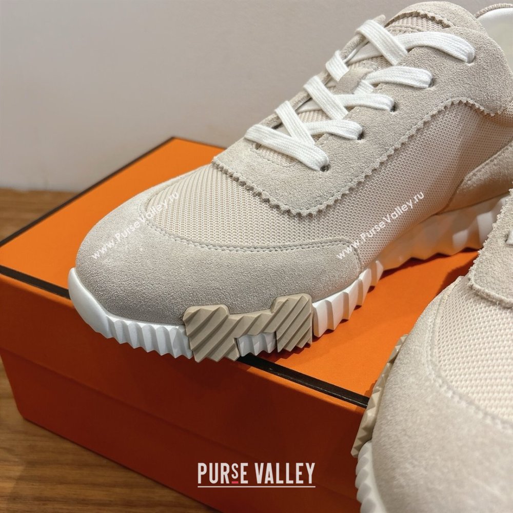 Hermes Bouncing Sneakers in Fabric and Suede Beige Grey 2025 1222 (MD-251222030)