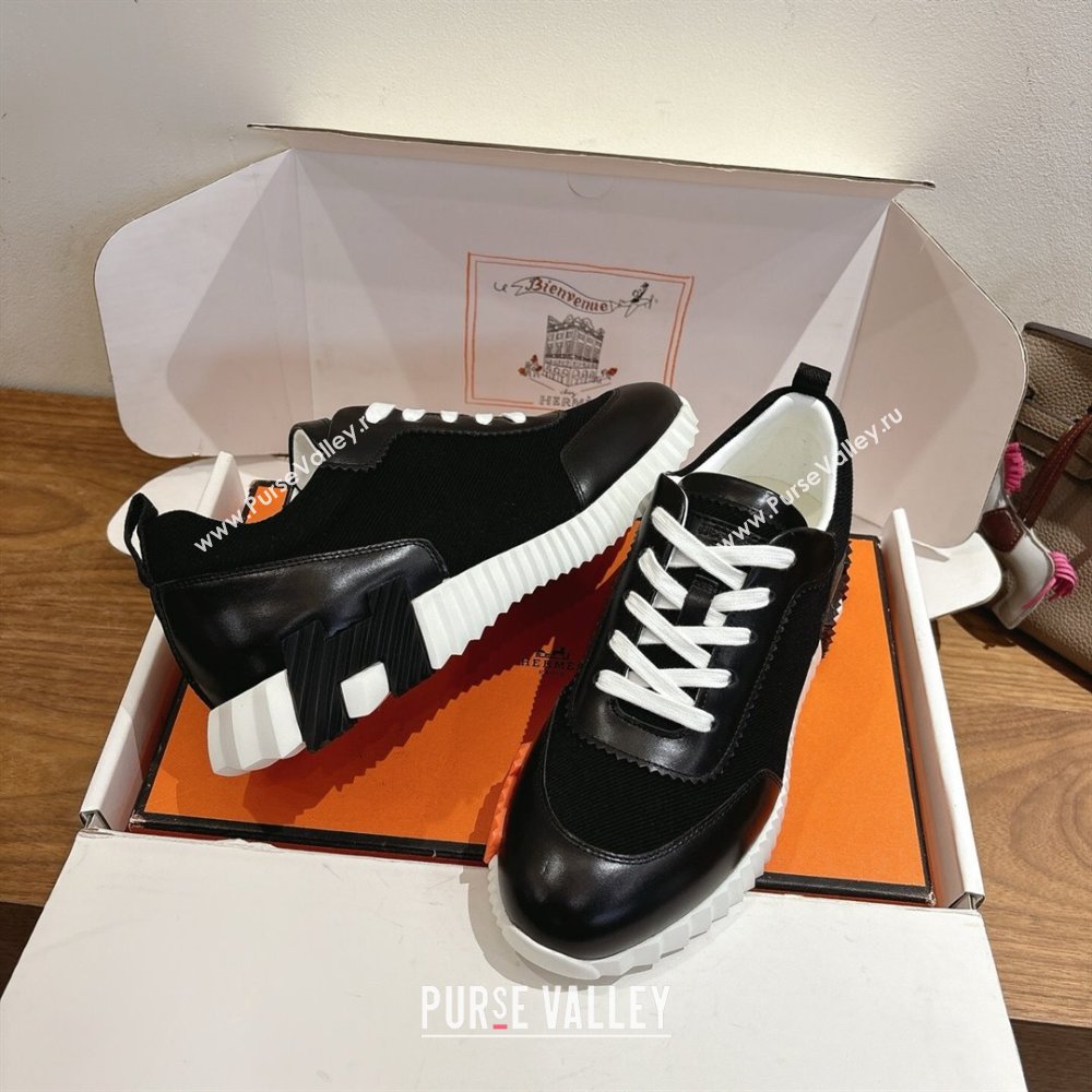 Hermes Bouncing Sneakers in Fabric and Leather Black2 2025 1222 (MD-251222031)
