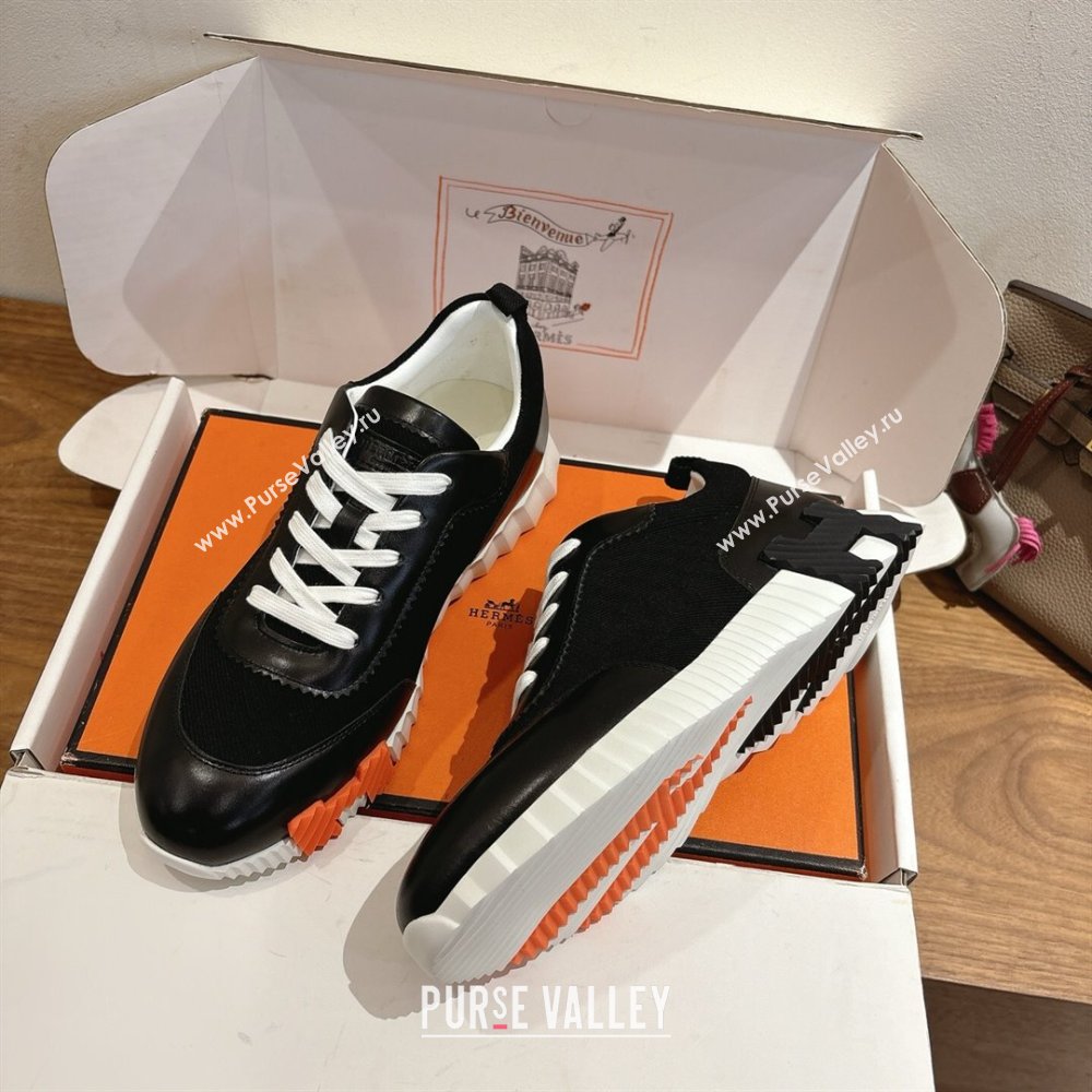 Hermes Bouncing Sneakers in Fabric and Leather Black2 2025 1222 (MD-251222031)