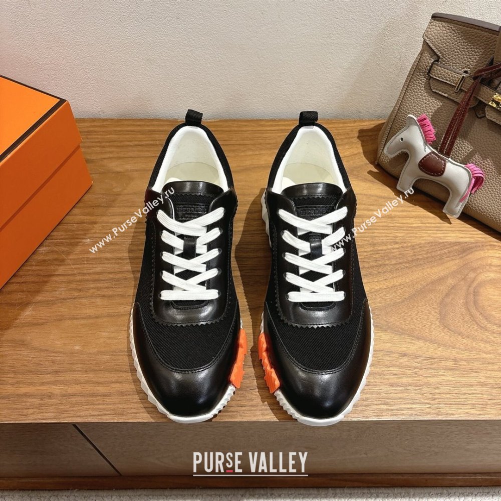 Hermes Bouncing Sneakers in Fabric and Leather Black2 2025 1222 (MD-251222031)