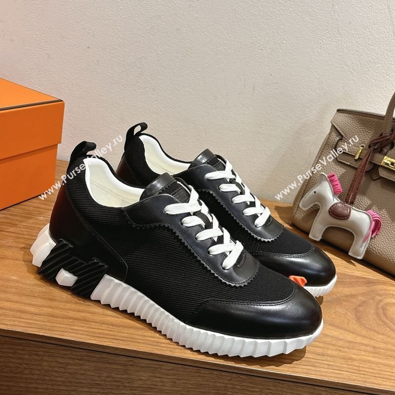 Hermes Bouncing Sneakers in Fabric and Leather Black2 2025 1222 (MD-251222031)