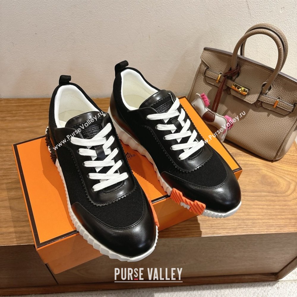 Hermes Bouncing Sneakers in Fabric and Leather Black2 2025 1222 (MD-251222031)