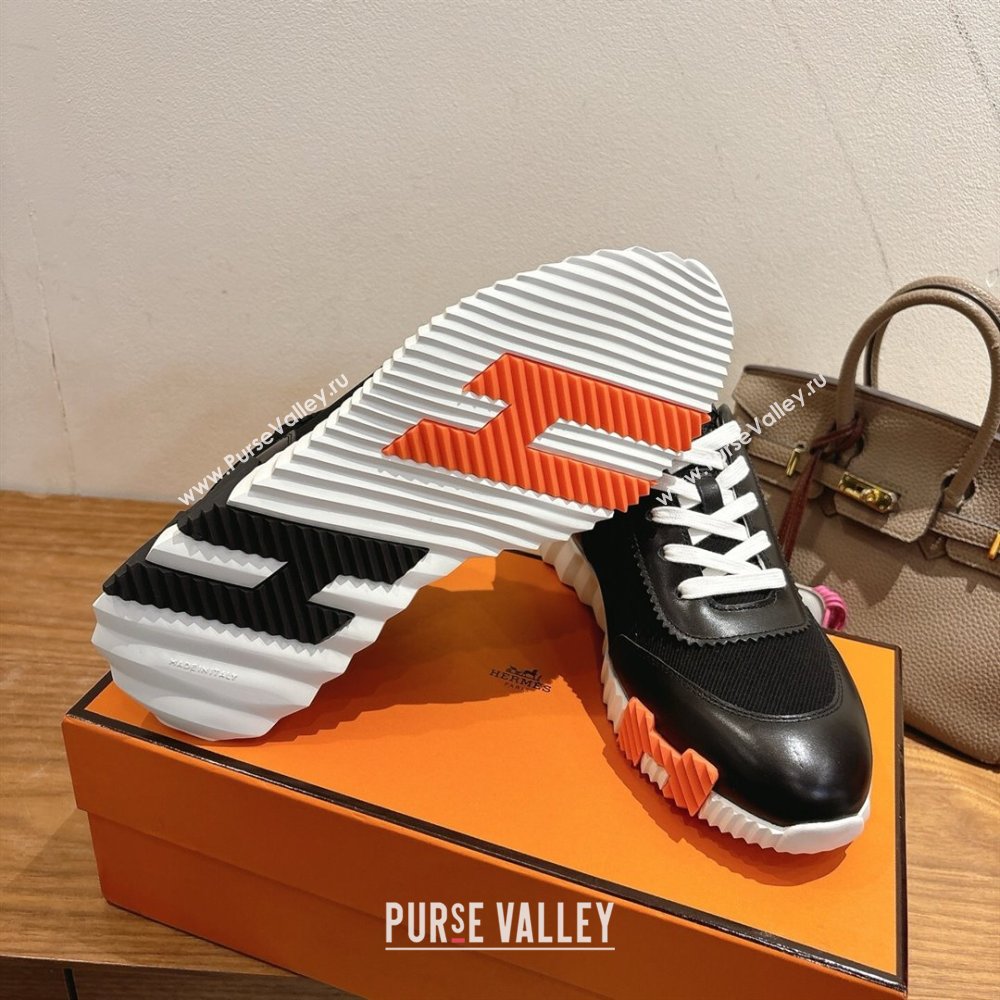 Hermes Bouncing Sneakers in Fabric and Leather Black2 2025 1222 (MD-251222031)