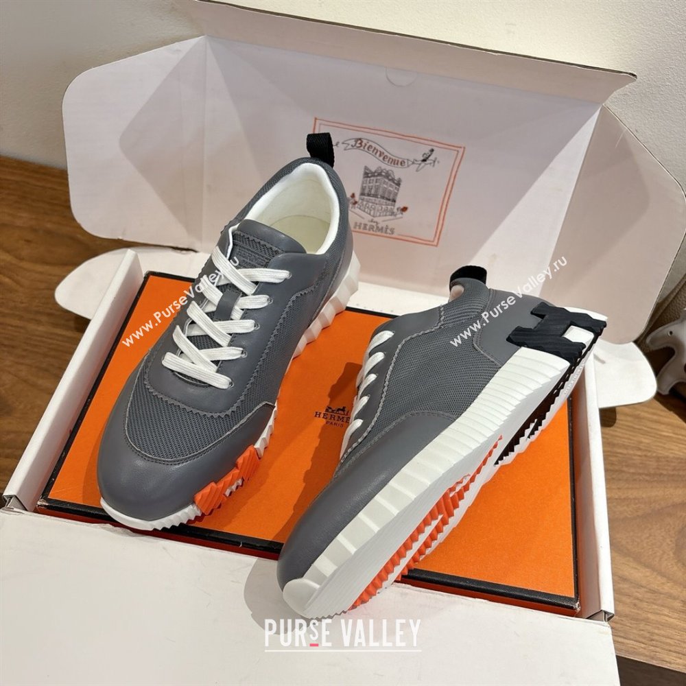 Hermes Bouncing Sneakers in Fabric and Leather Grey2 2025 1222 (MD-251222034)