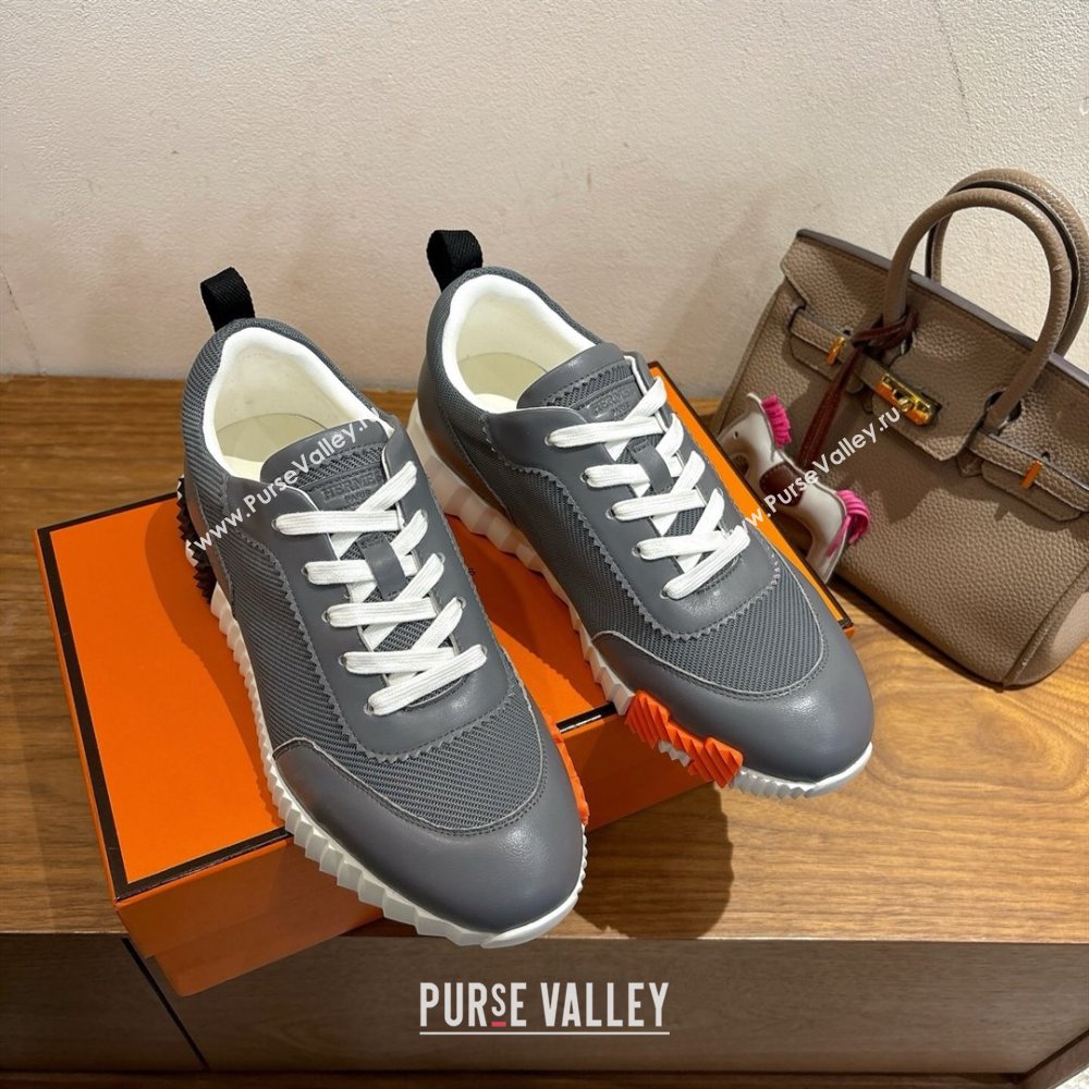 Hermes Bouncing Sneakers in Fabric and Leather Grey2 2025 1222 (MD-251222034)