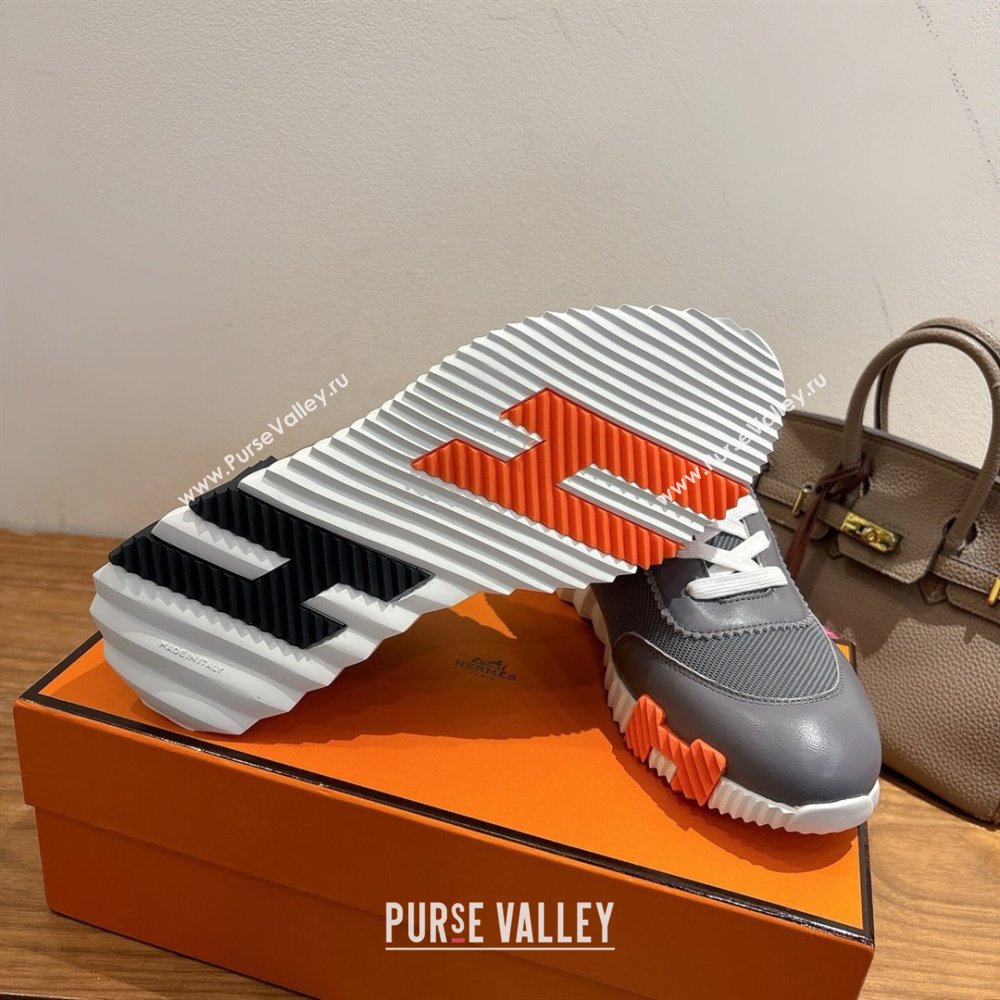 Hermes Bouncing Sneakers in Fabric and Leather Grey2 2025 1222 (MD-251222034)