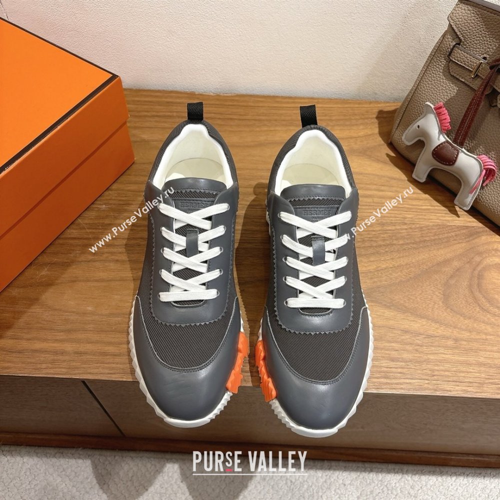 Hermes Bouncing Sneakers in Fabric and Leather Dark Grey 2025 1222 (MD-251222037)