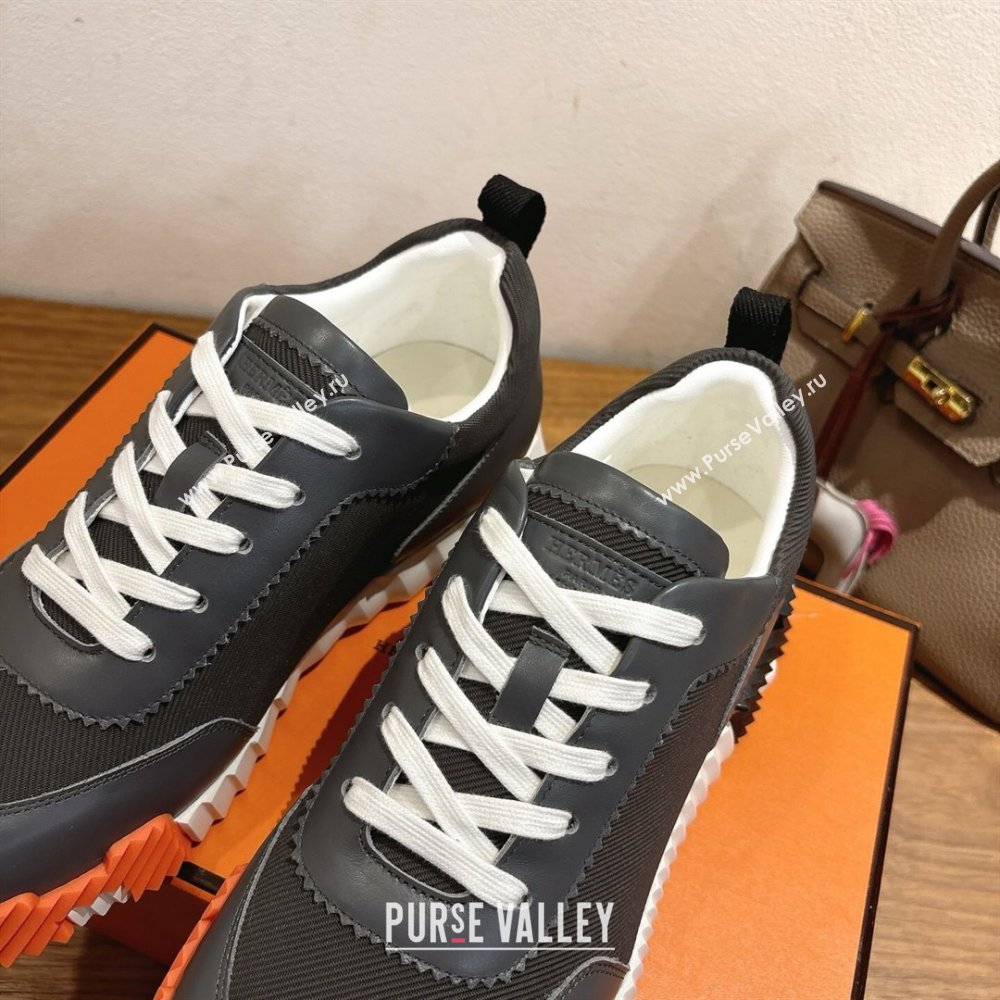 Hermes Bouncing Sneakers in Fabric and Leather Dark Grey 2025 1222 (MD-251222037)