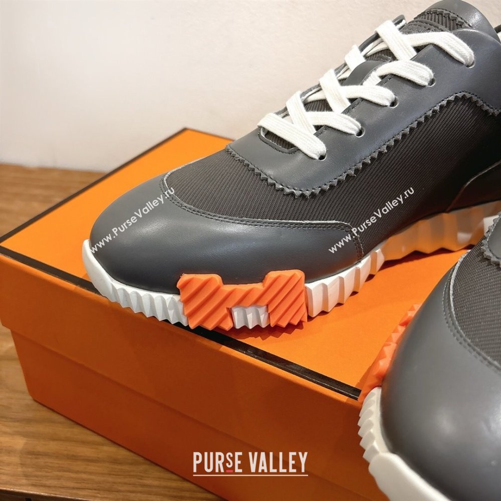 Hermes Bouncing Sneakers in Fabric and Leather Dark Grey 2025 1222 (MD-251222037)