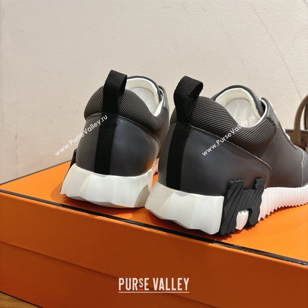 Hermes Bouncing Sneakers in Fabric and Leather Dark Grey 2025 1222 (MD-251222037)