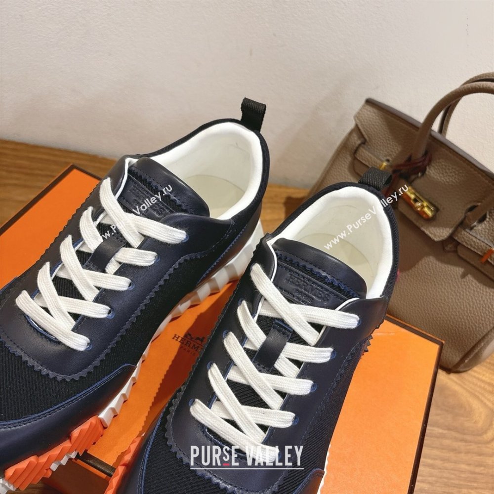 Hermes Bouncing Sneakers in Fabric and Leather Dark Blue 2025 1222 (MD-251222038)