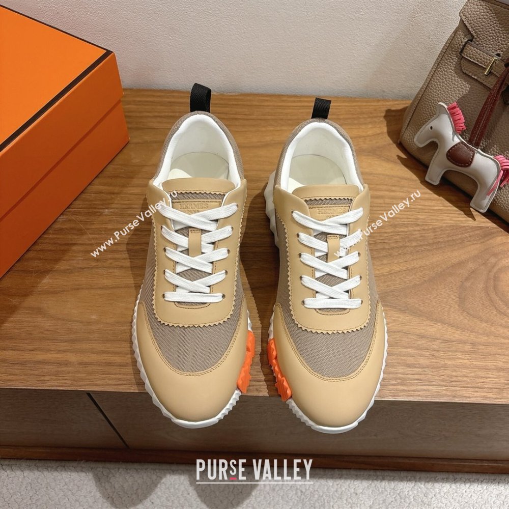 Hermes Bouncing Sneakers in Fabric and Leather Beige Yellow 2025 1222 (MD-251222039)
