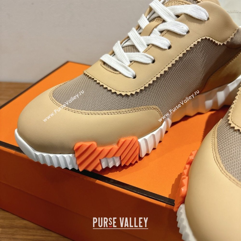 Hermes Bouncing Sneakers in Fabric and Leather Beige Yellow 2025 1222 (MD-251222039)