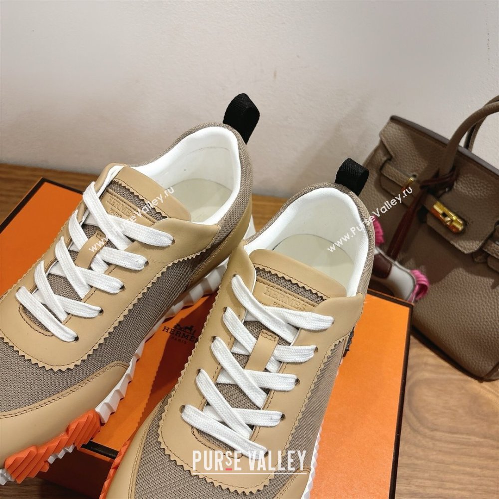 Hermes Bouncing Sneakers in Fabric and Leather Beige Yellow 2025 1222 (MD-251222039)