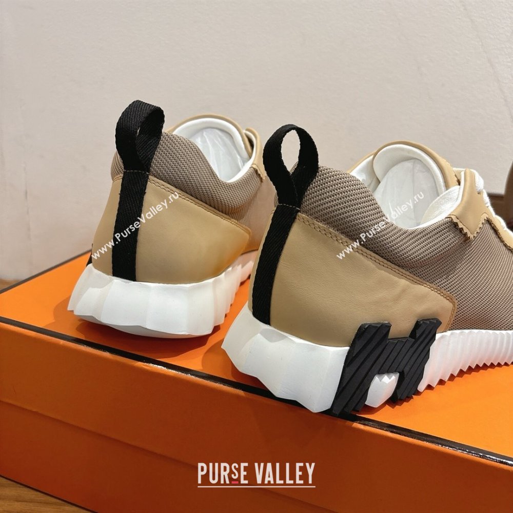 Hermes Bouncing Sneakers in Fabric and Leather Beige Yellow 2025 1222 (MD-251222039)