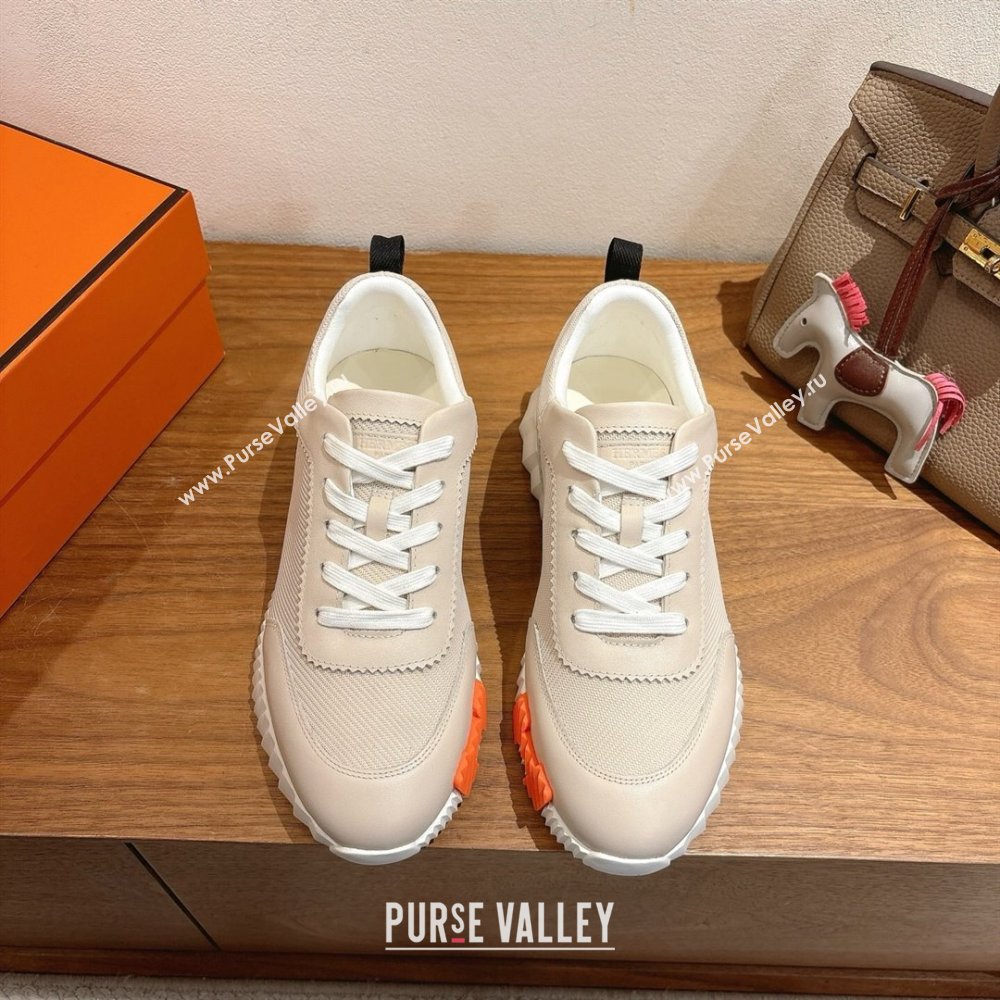 Hermes Bouncing Sneakers in Fabric and Leather Pale Grey 2025 1222 (MD-251222040)
