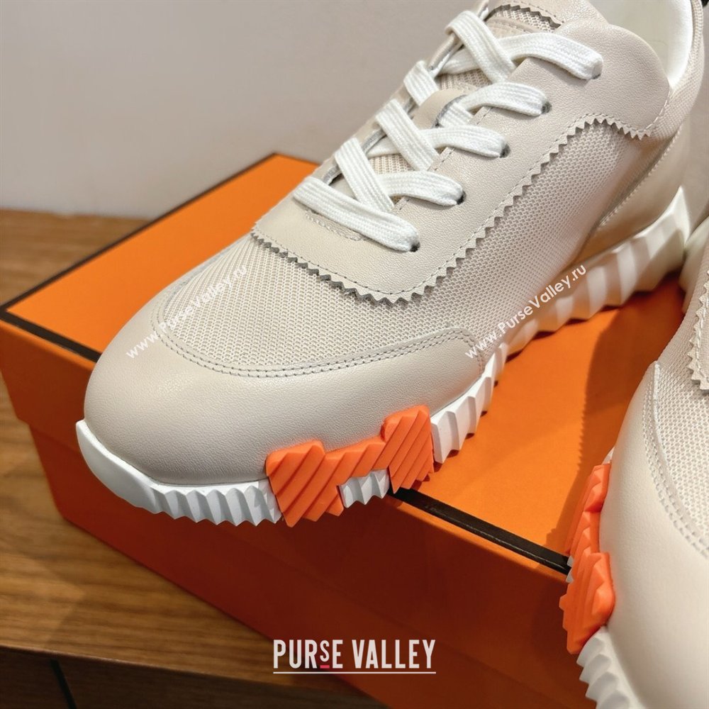 Hermes Bouncing Sneakers in Fabric and Leather Pale Grey 2025 1222 (MD-251222040)