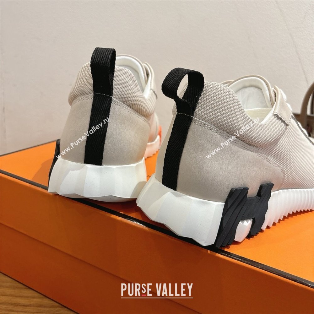 Hermes Bouncing Sneakers in Fabric and Leather Pale Grey 2025 1222 (MD-251222040)