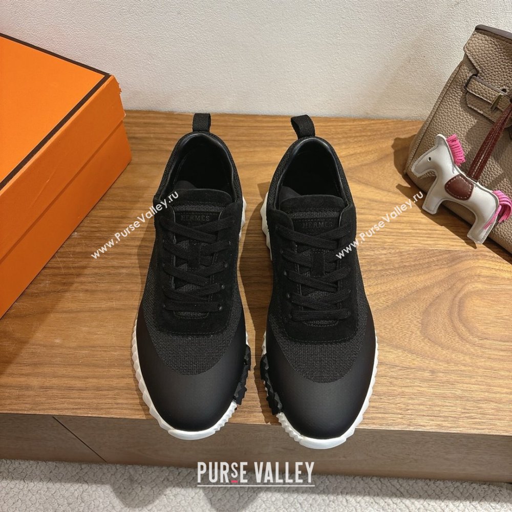 Hermes Bouncing Sneakers in Knit and Suede Black 2025 1222 (MD-251222048)