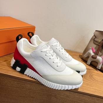 Hermes Bouncing Sneakers in Knit and Suede White 2025 1222 (MD-251222049)