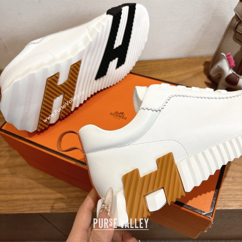Hermes Bouncing Sneakers in Calfskin Leather White 2025 1221 (MD-251222050)