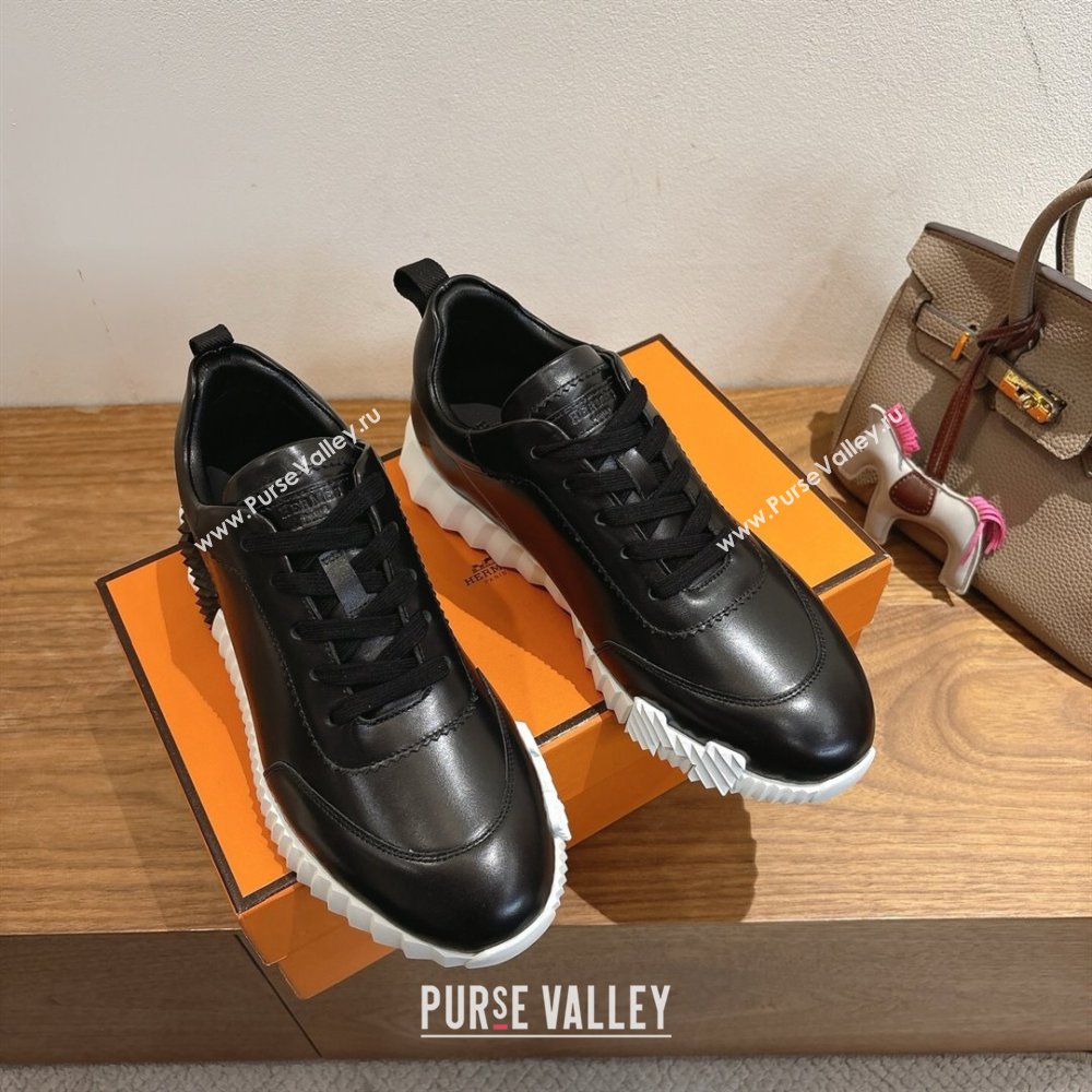 Hermes Bouncing Sneakers in Calfskin Leather Black 2025 1221 (MD-251222051)
